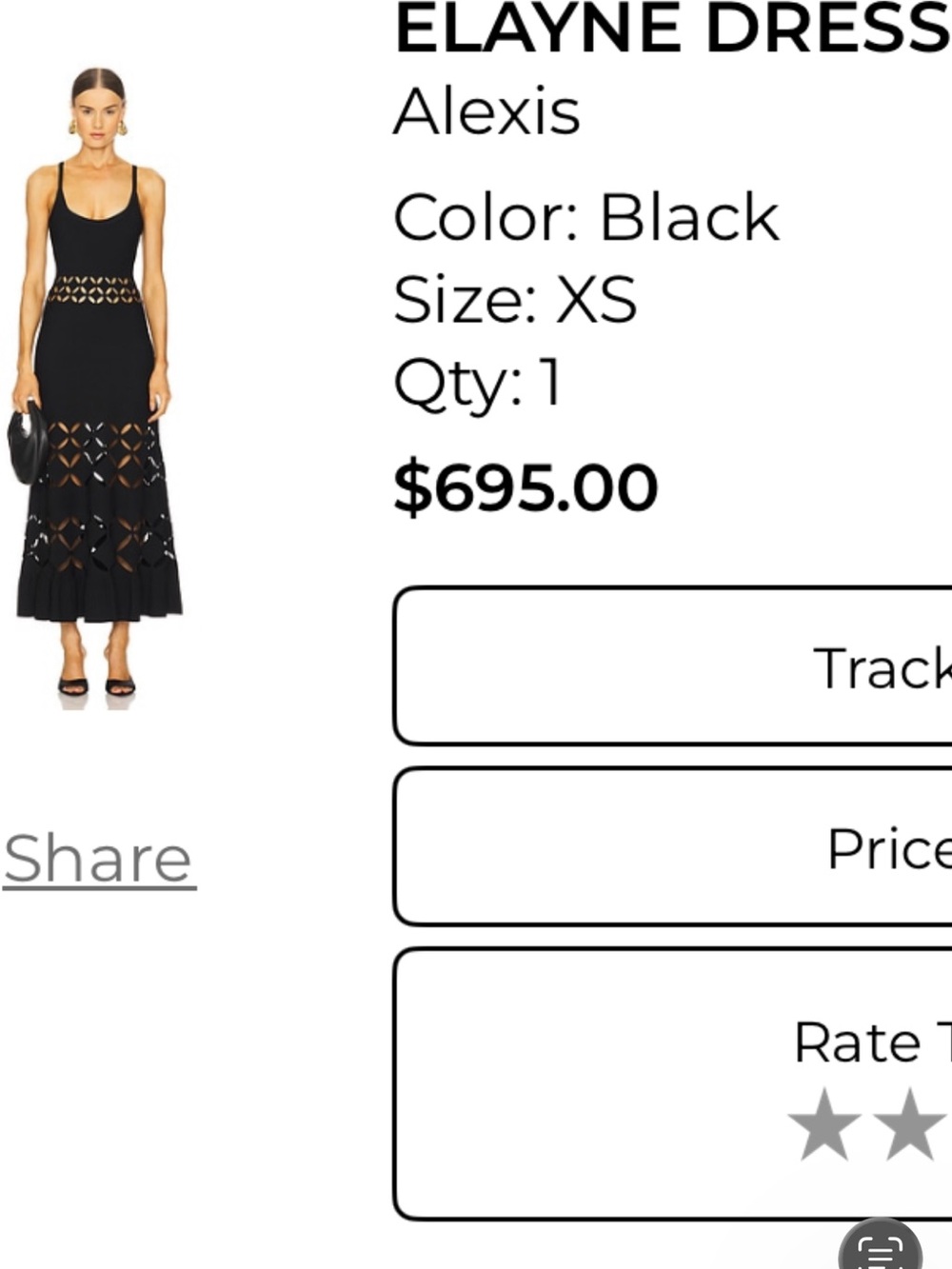 Alexis Black Sleeveless Cutout Dress
